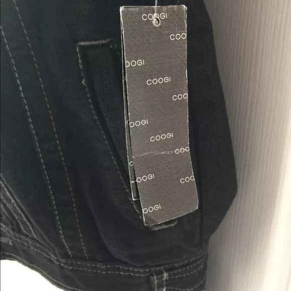 Coogi Womens Logo Black Denim Jean Jacket Vest 12 - Picture 6 of 8